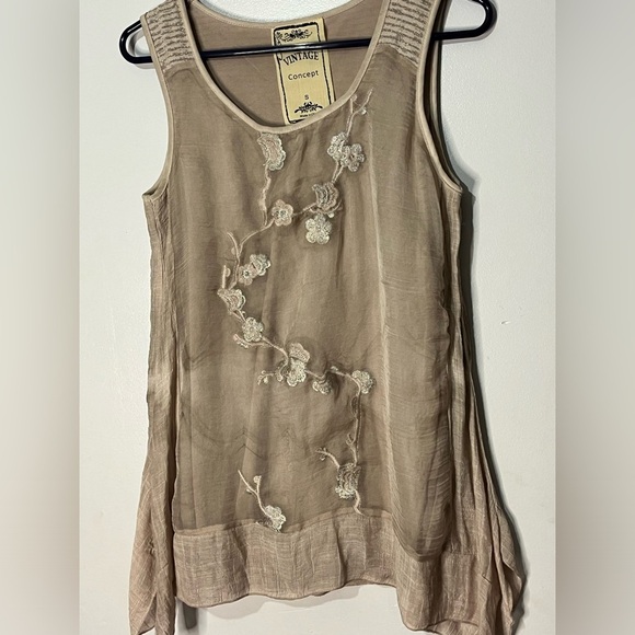 Vintage Concept dusty rose embroidered top size S - Picture 4 of 10